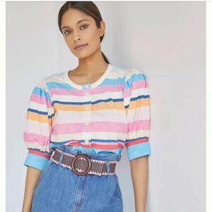 Plenty by Tracy Reese x Anthropologie Bubble Sleeve Top | XS - SM Pit to Pit 19”